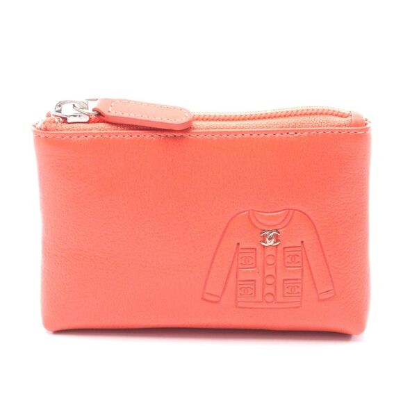 CHANEL Accessories - Chanel Leather Coin Case with Keyring